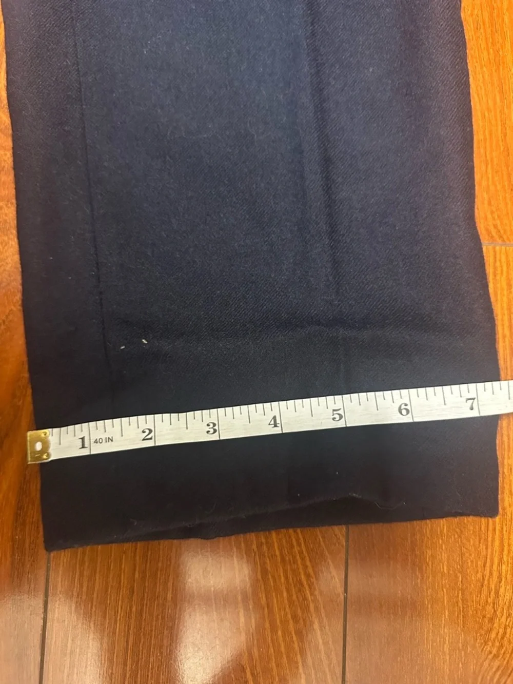 Vintage Jennifer Moore Classics Wool Pants Navy High Waist Pleated Size 6 - Picture 9 of 11